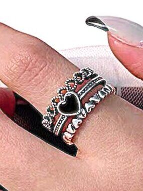 FREE Triple Band Heart Cuff Ring W/ Enamel * Gift With Purchase *  Add To Bundle